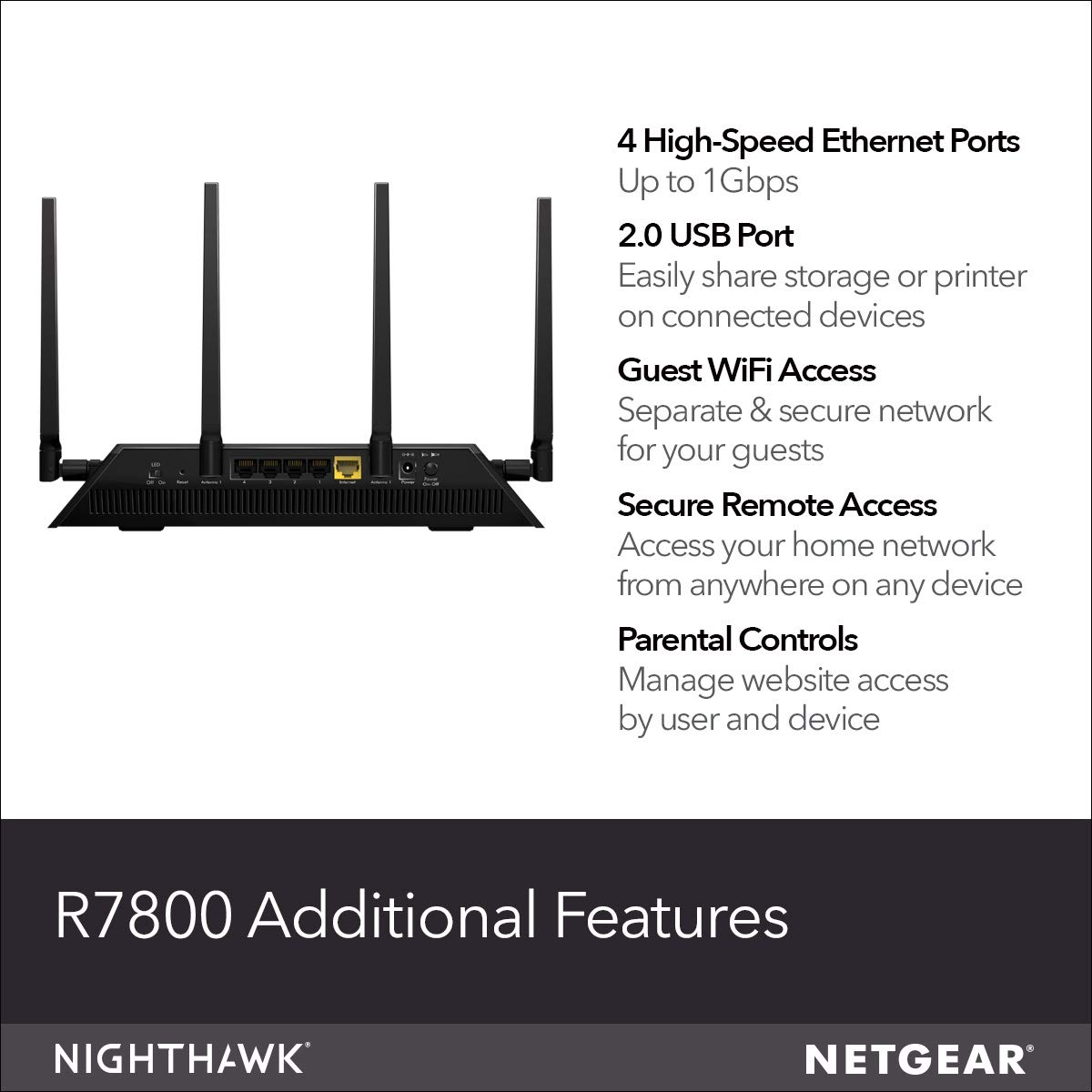 R7800 — AC2600 Nighthawk X4S Smart WiFi Gaming Router - TechFun